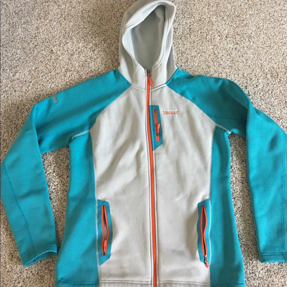 Marmot Power Stretch Hoodie Sz XL Aqua